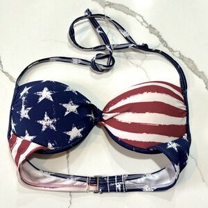 Xhilaration Push Up Halter Stars, Stripes Bikini Top